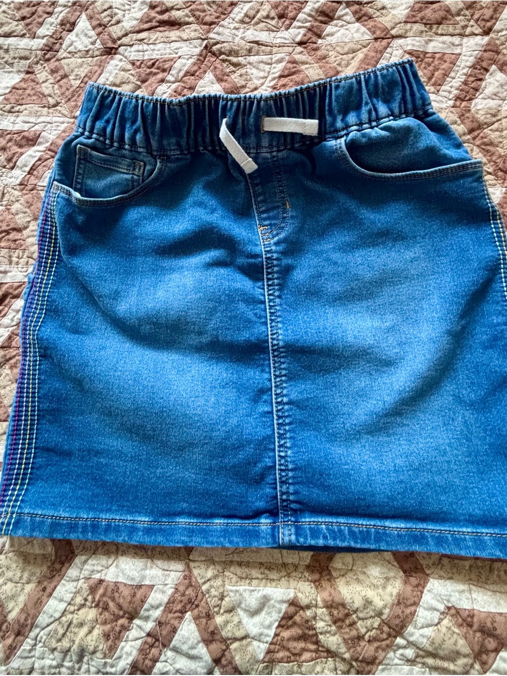 Joe Fresh Blue Denim Skirt with Elastic Waist and Drawstring